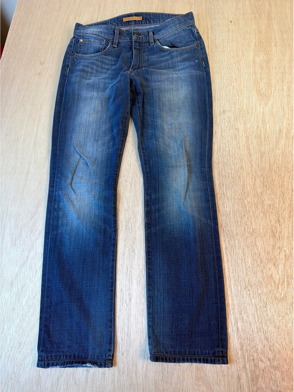 Joe’s Jeans The Brixton Straight Narrow 31x30 Benji Wash Distressed Hem EUC